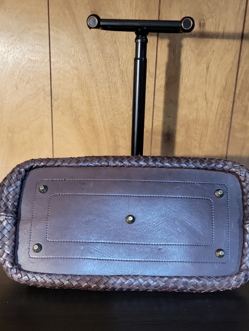 Valentina Brown Woven Leather Shoulder Bag - Picture 4 of 6